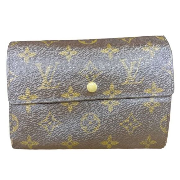 LOUIS VUITTON Monogram Canvas Leather Etui Papiers Trifold Wallet. SP1011. - Picture 1 of 11